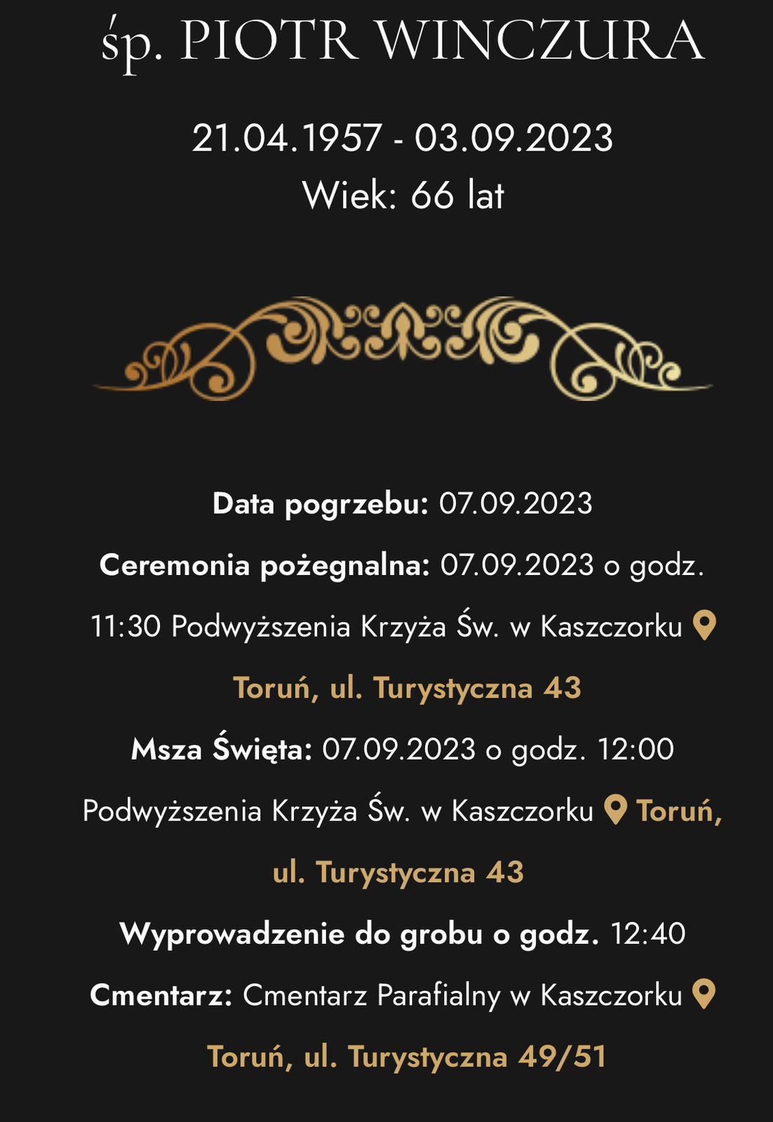 WINCZURA POGRZEB